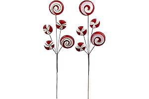 Assorted Peppermint Candy Cane Lollipop Sprays - Christmas Tree Decor
