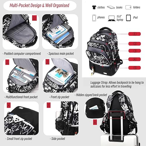 Miniatura 4 de MITOWERMI Mochila escolar de camuflaje para niños para escuela primaria y primaria, mochilas intermedias para adolescentes, mochilas de viaje