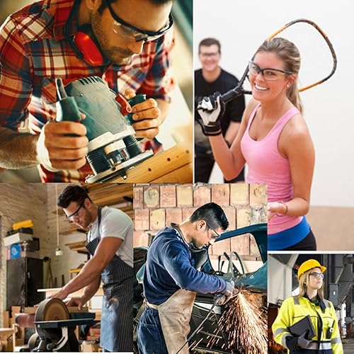 Miniatura 4 de grinderPUNCH 2 pares de lentes de seguridad ANSI Z87 resistentes a los impactos, antideslizantes, envolventes, lentes transparentes de lectura