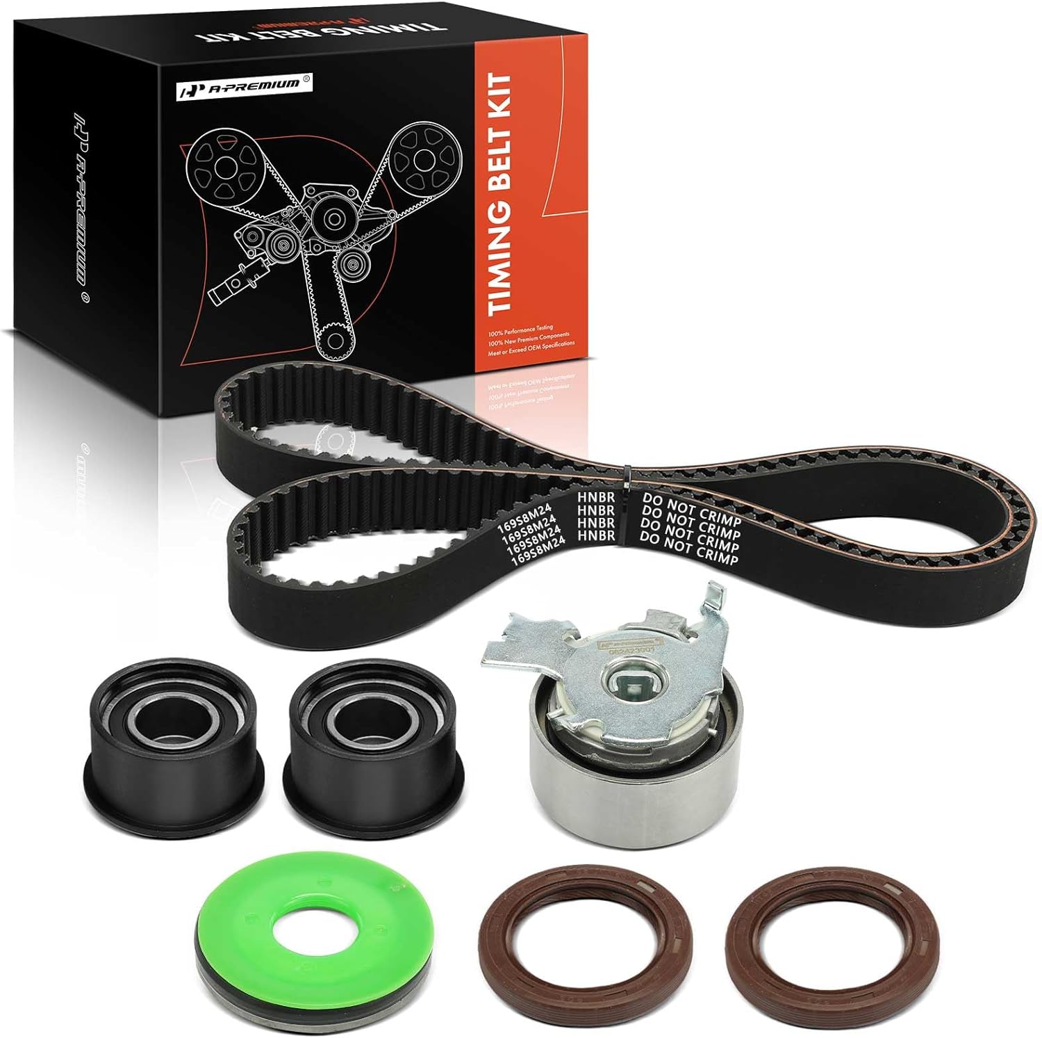 A-Premium Engine Timing Belt Kit Compatible with Suzuki, Chevrolet & Daewoo Cars - Forenza 2004-2008, Reno 2005-2008, Optra 2004-2007, Nubira 1999-2002 - 2.0L