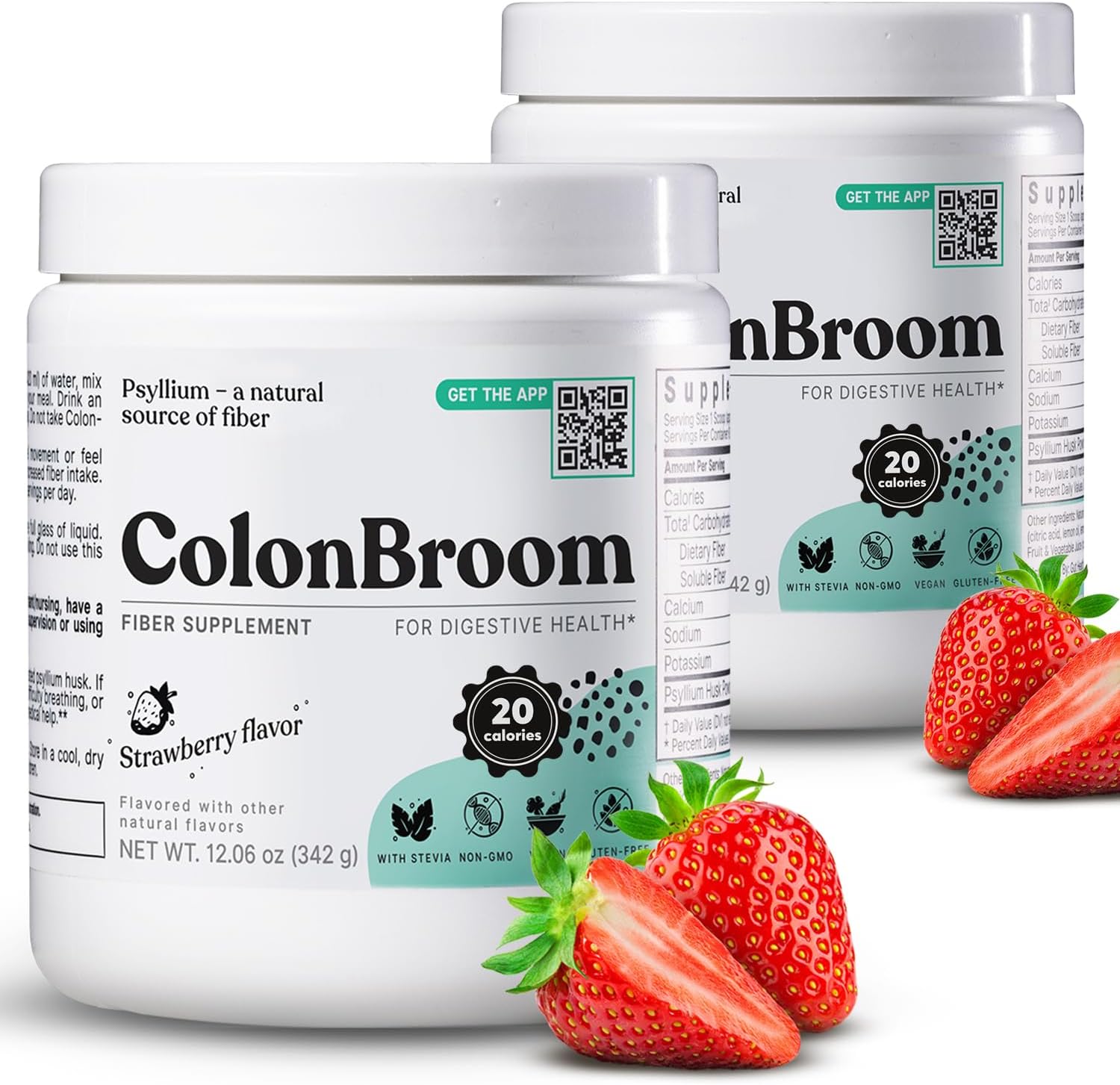 ColonBroom Psyllium Husk Powders (Strawberry, 120 Servings