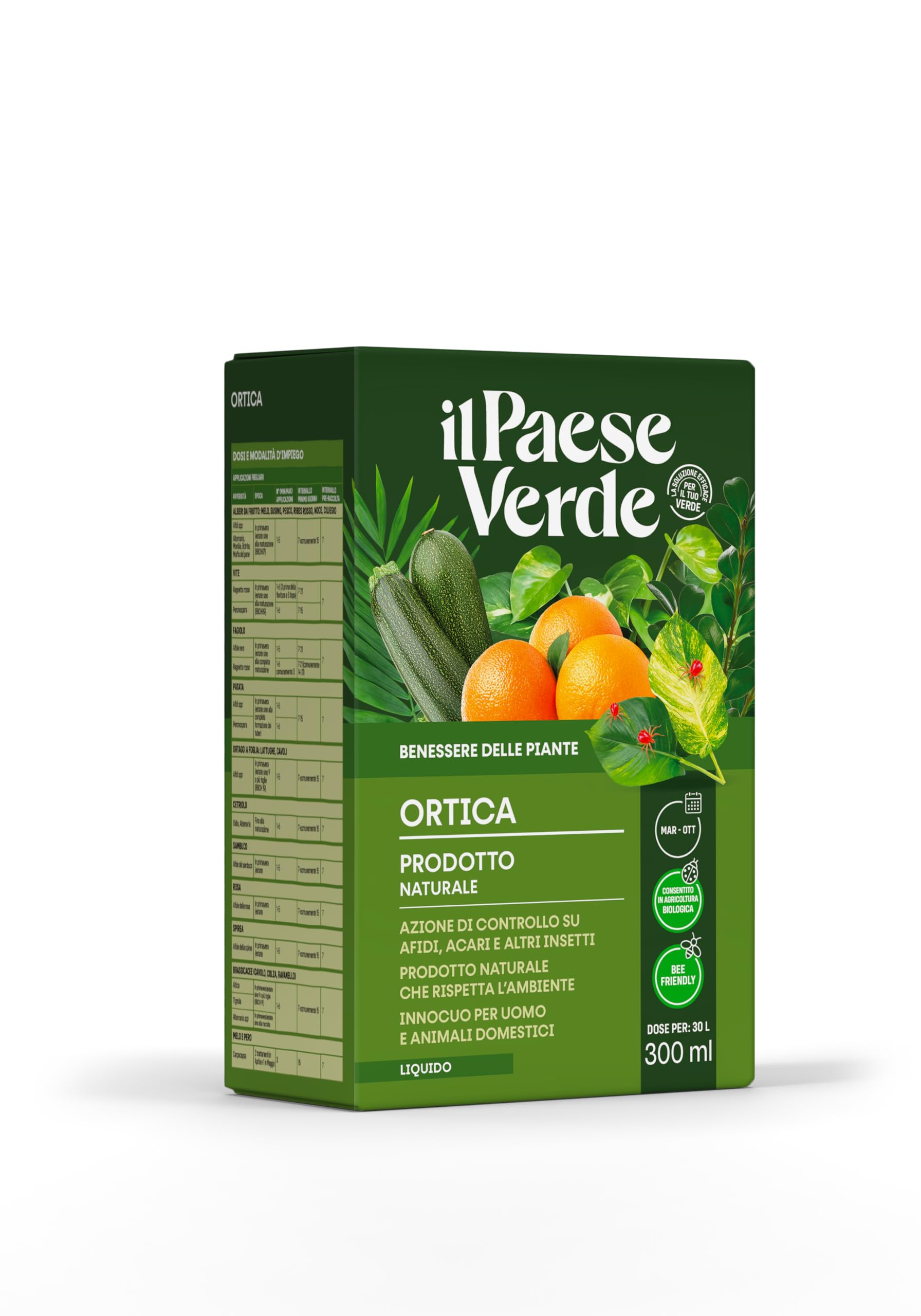 Ortica il Paese Verde pronta all'uso. Azione di controllo afidi, acari e altri insetti. Prodotto naturale che rispetta l'ambiente - 300ml