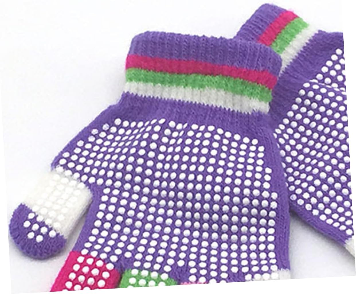 CALLARON 12pairs Boys and Girls Winter Gloves Pack Stretchy Warm Non-slip Ski Gloves for Boys Girls Random Color