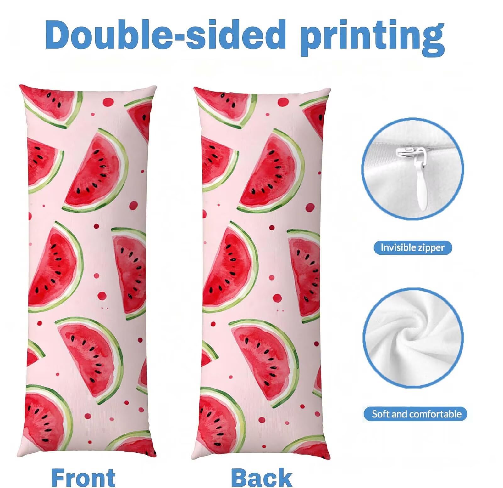 Rosa-32 Federe Cuscino Letto 50x150 cm, Grande Cuscini per Divano Velluto, | Doppia Faccia Stampa, Frutta-2 Fodera per Cuscino Decorativa, con Cerniera, Cuscino per Dormire Sul Fianco j-158