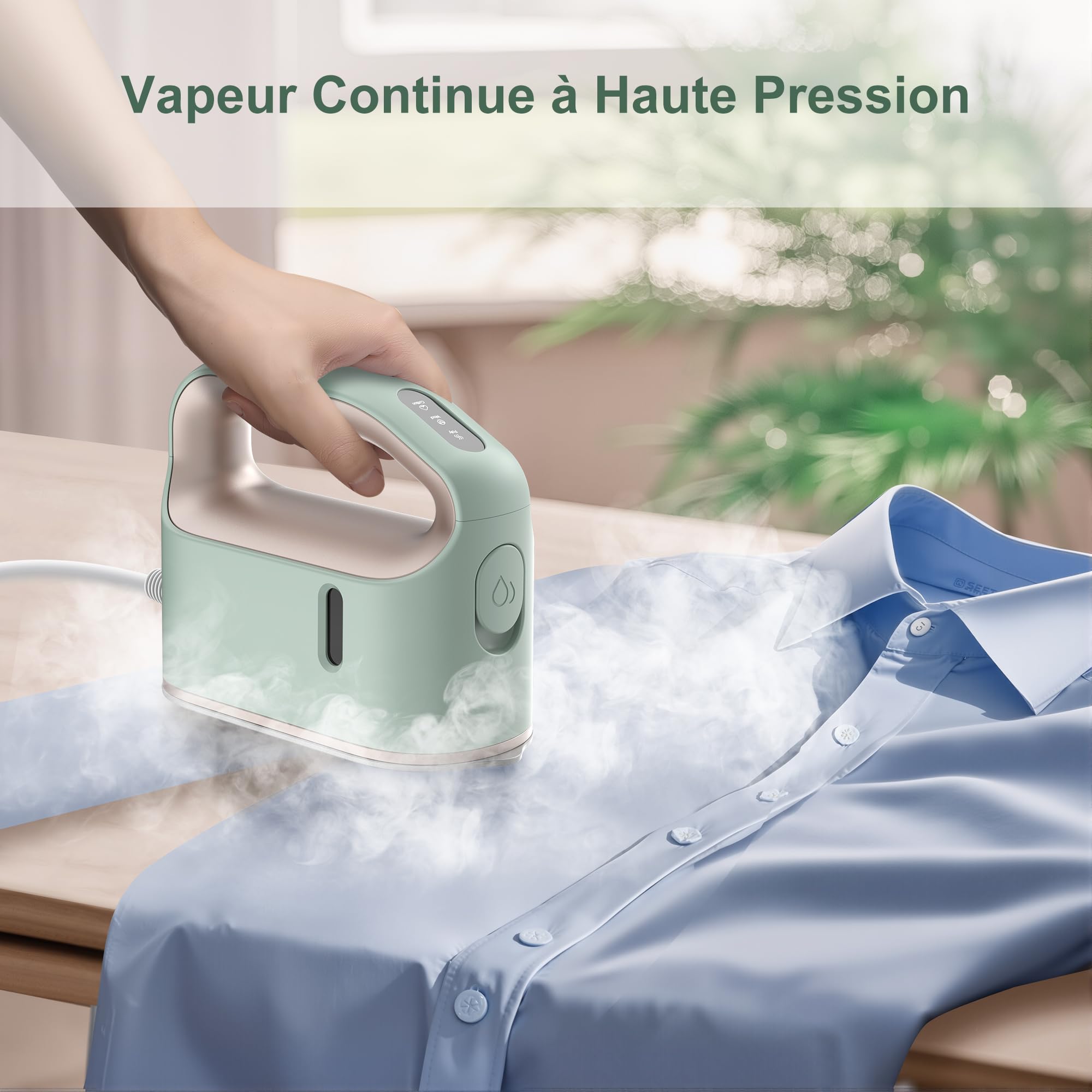 Newbealer Fer à Repasser Vapeur, Fer vapeur turbo continu, 3 niveaux vapeur