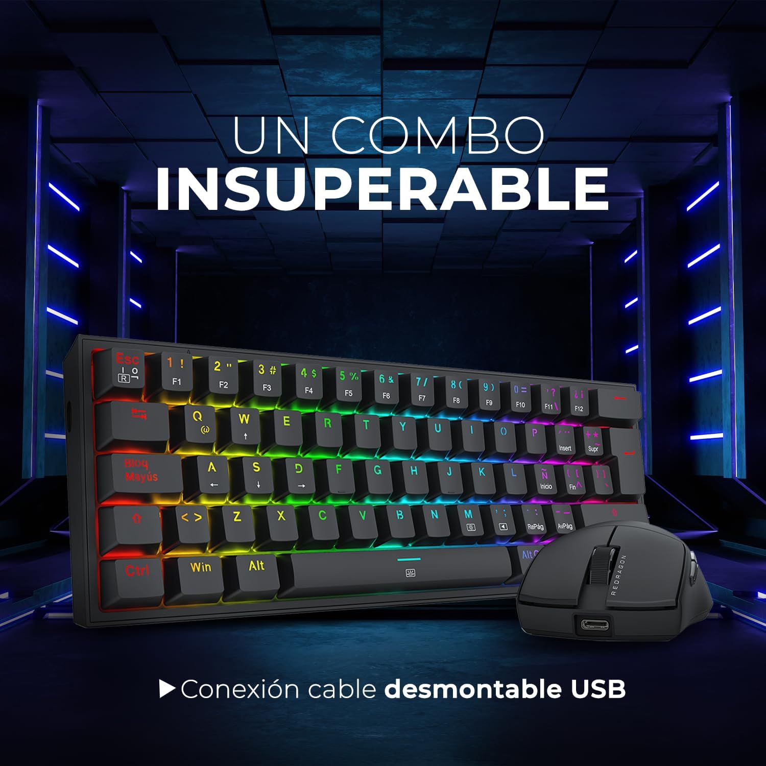 Redragon S143 Combo with detachable USB cable connection
