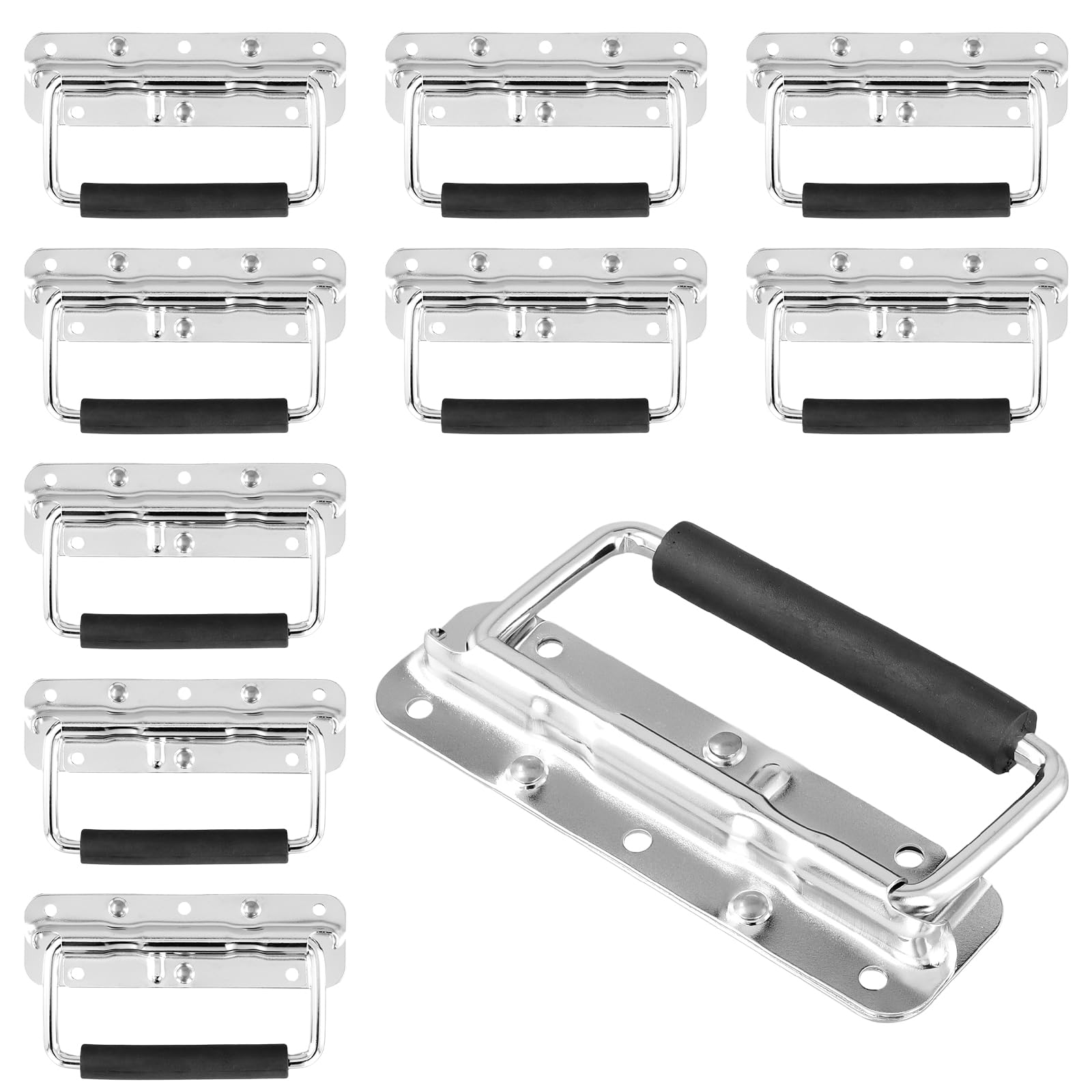 Poignées de caisse pliantes acier inoxydable 140 x 40 mm pour boîte à outils