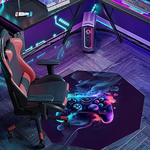 Miniatura 2 de Tapete para silla de juegos de oficina, tapete para silla de computadora, tapete para suelo de madera dura, alfombra octágono para silla de