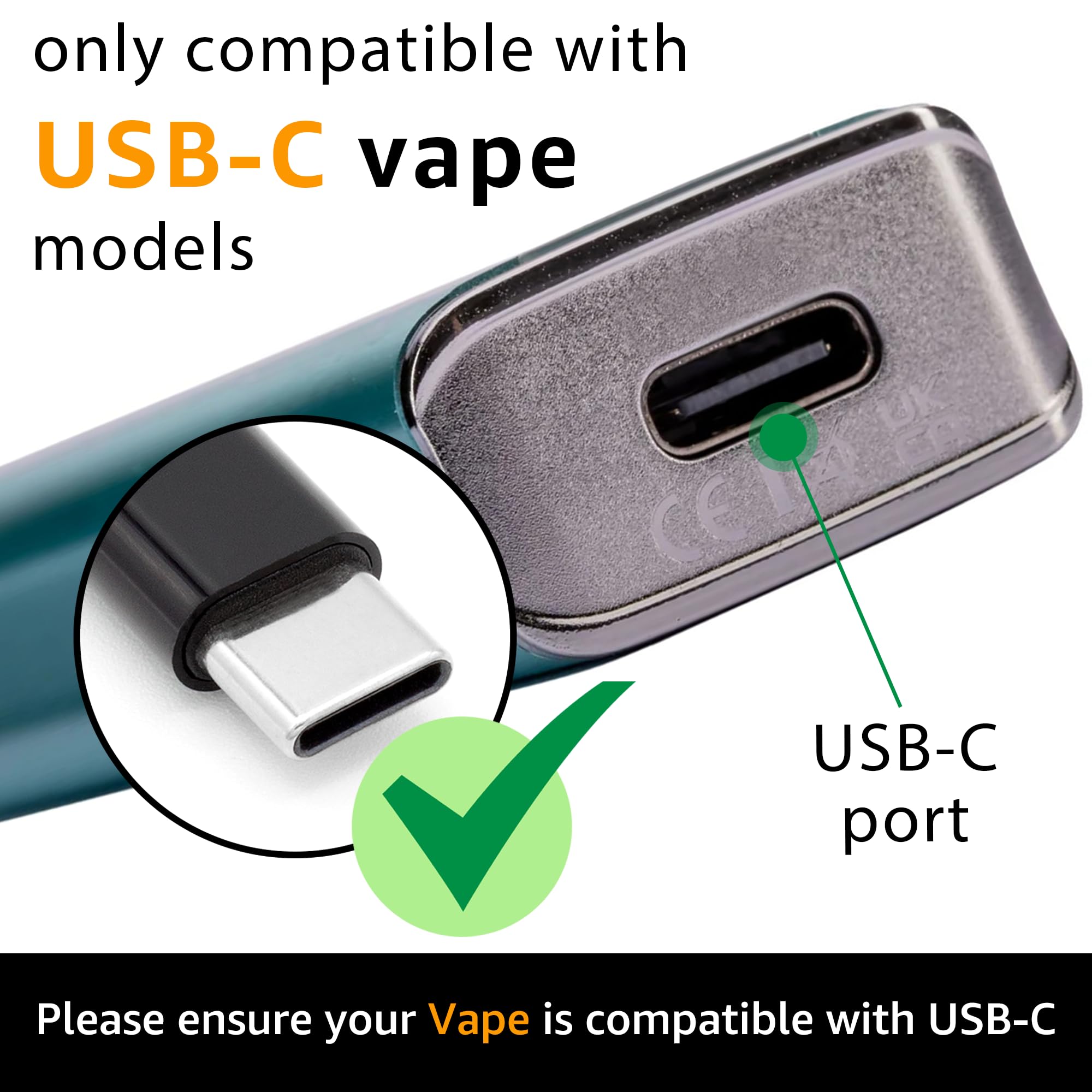 SPARKED 1,2 m Ladekabel für SMOK Vape Pen Kit kompatibel mit Nord 4, Morph  2,