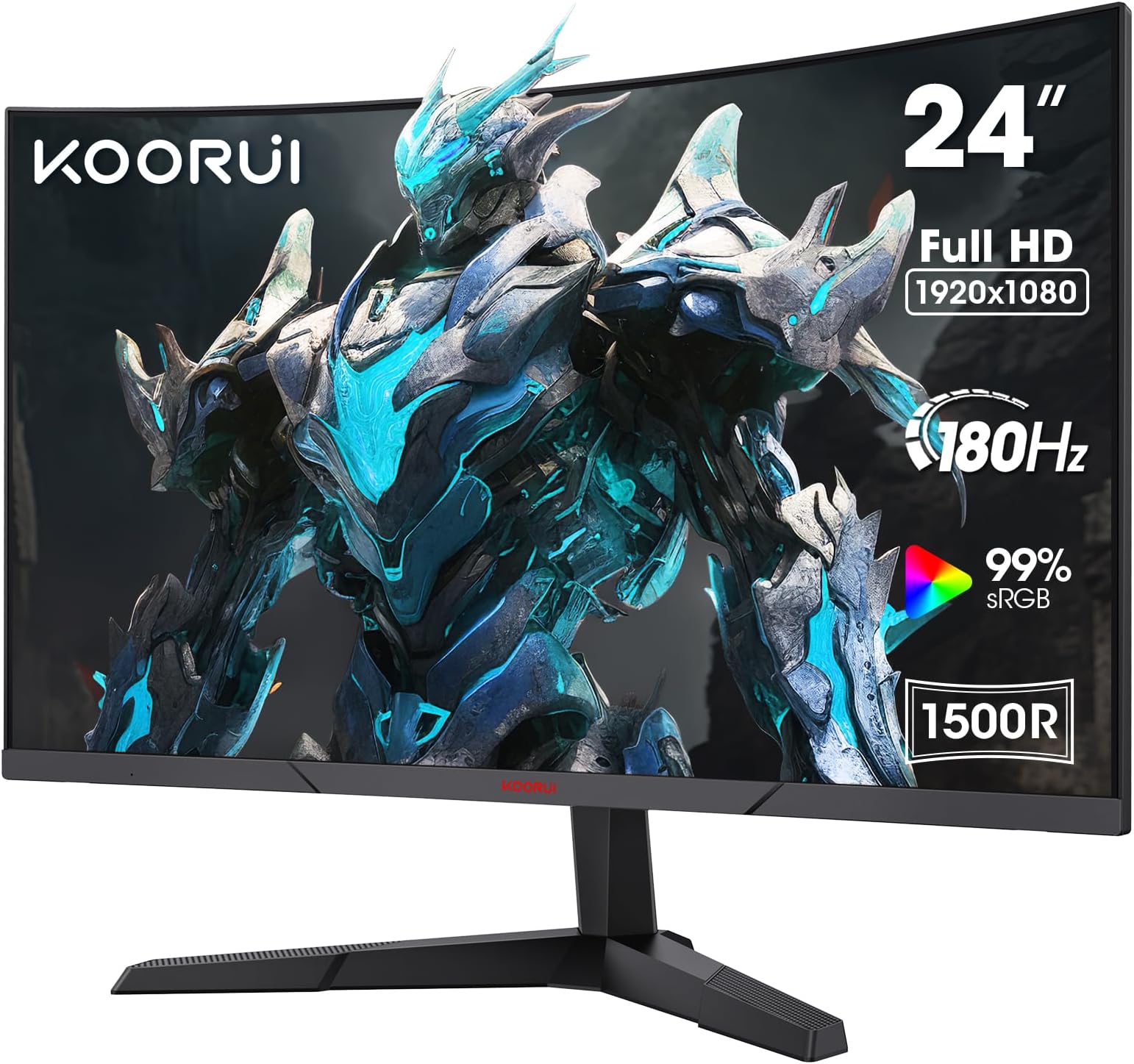 24 Inch Gaming Monitor -FHD 1080P Curved Monitor 165Hz VA 1ms 1500R PC Monitors with Adaptive Sync, HDMI X2 /DP, VESA Compatible, Tilt Adjustable, Eye Care