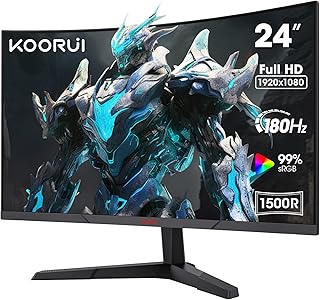 KOORUI 24 Inch Gaming Monitor -FHD 1080P Curved Monitor 165Hz VA 1ms 1500R PC Monitors with Adaptive Sync