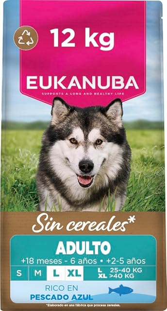 Eukanuba - Pienso para perros adultos grandes y gigantes Eukanuba pescado azul grain free 12 kg