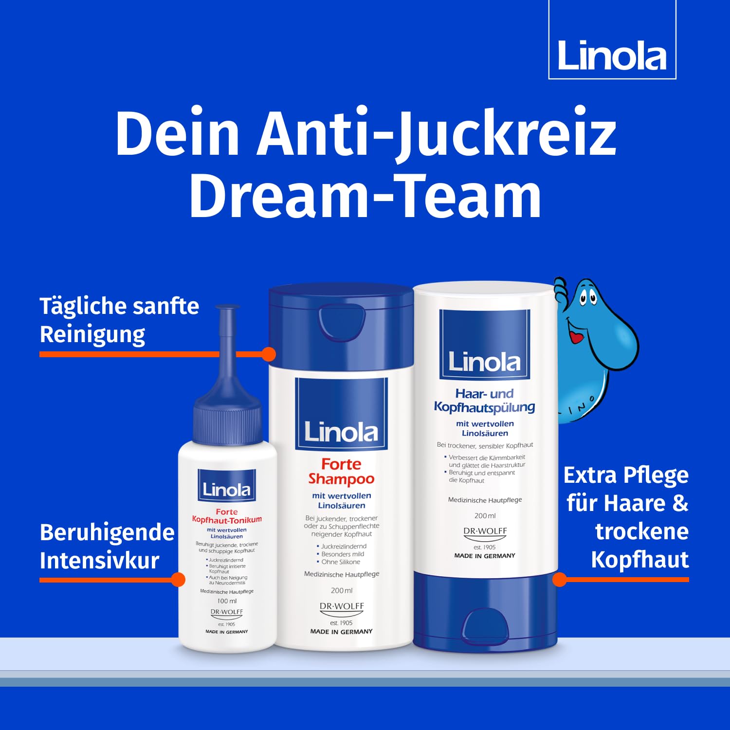 Linola Forte Kopfhaut-Tonikum - 2 x 100 ml | Kopfhautpflege bei juckender, trockener und schuppiger Kopfhaut | Lindert Juckreiz und leichte Entzündungen | auch bei Neigung zu Neurodermitis geeignet