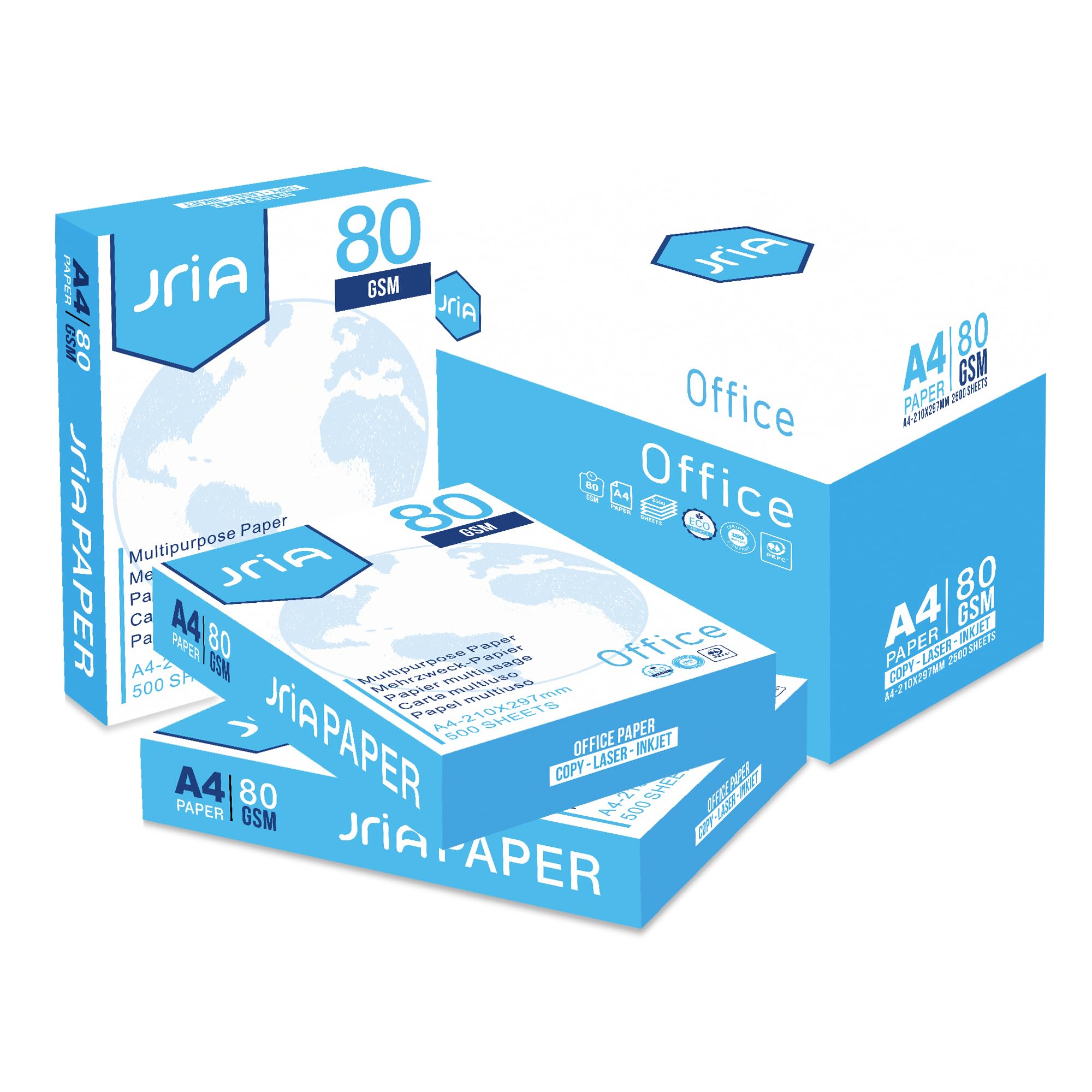 Basic Druckerpapier DIN A4 80g Weißes Universal Office Paper Kopierpapier Ideal für Büro und Heim (10 Ries | 5000 Blatt)