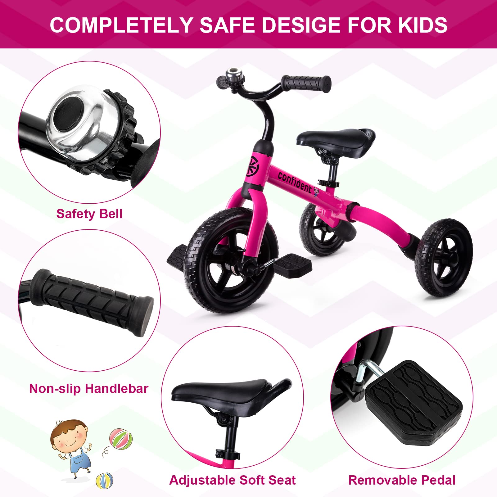 Amazon.co.jp: XPIY 三輪車 2~5歳の幼児用 3イン1 折りたたみ式幼児用