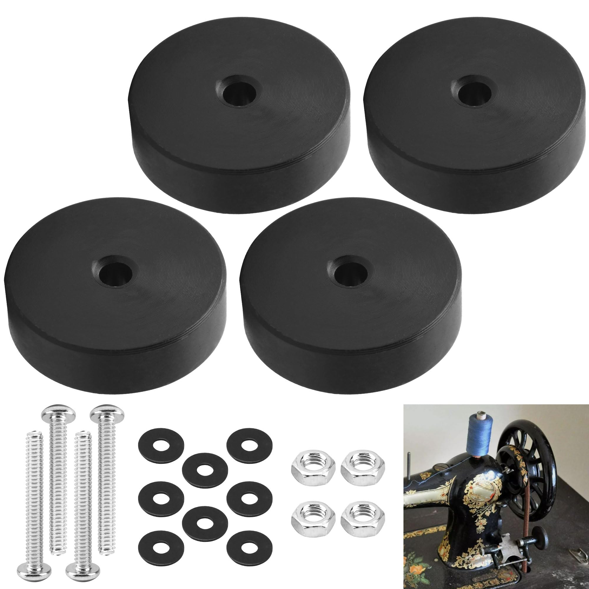 4 Pack 1.32" x 0.39" Wide Wheel for Antique Si-nger Treadle Sewing Machines - Durable and Easy to Install