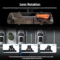 Vista 8 de Cámara de salpicadero de espejo frontal y trasera para coche, 4 pulgadas, pantalla IPS 1080P, espejo retrovisor, montaje de cámara de tablero