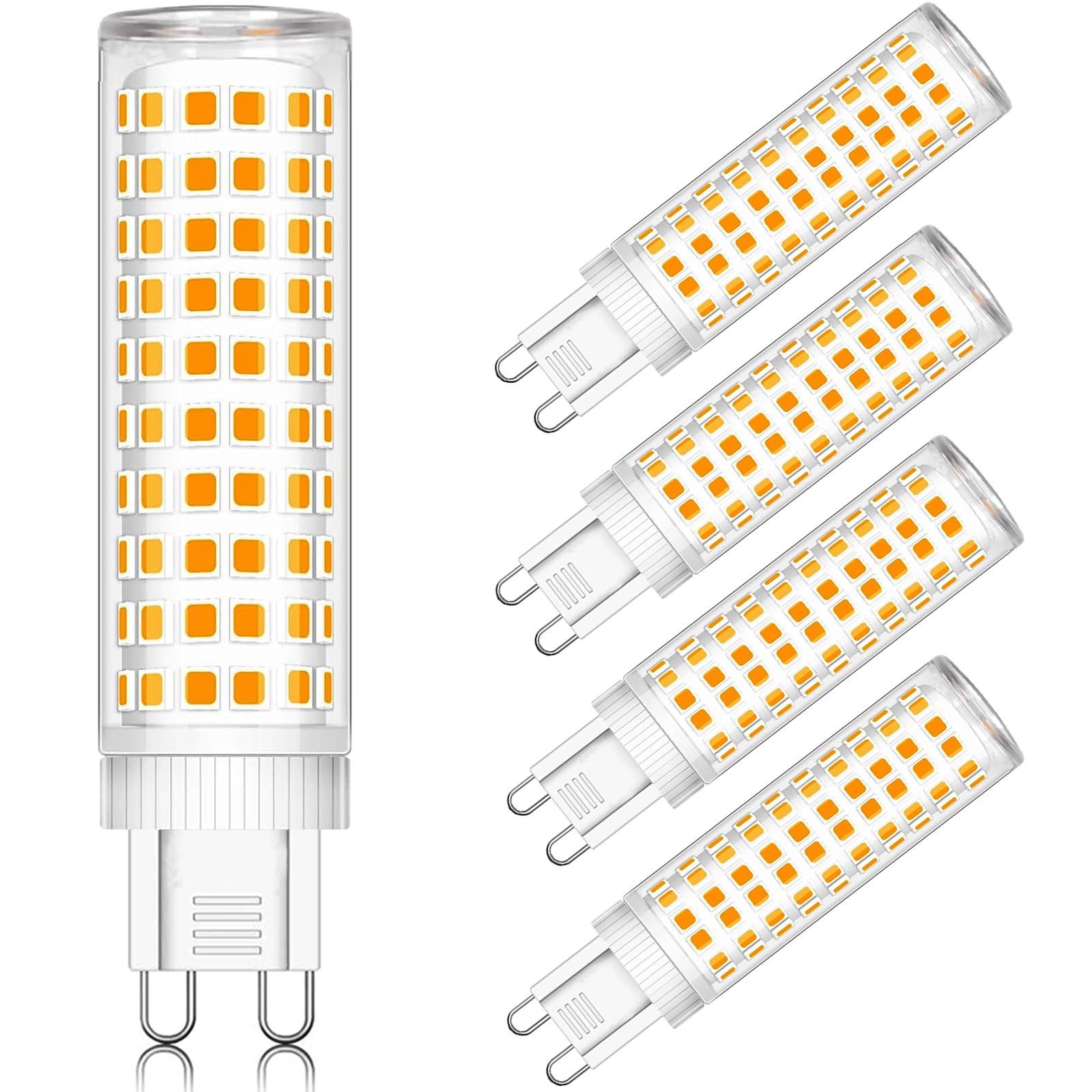 12W G9 Led Bulbs Warm White 2700K, 120W Halogen, No Flicker, Energy, 5 Pcs