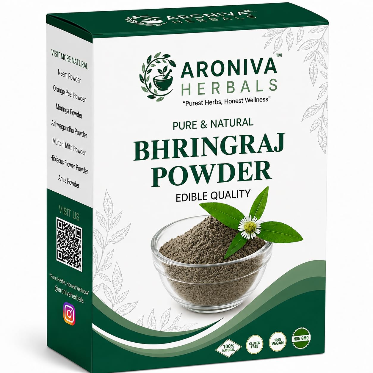 Organic Bhringraj Powder for Hair Growth (100g) | Pure Bhringraj Leaf Powder Hair Mask for Hair Fall Control & Dandruff Control | Eclipta Alba Hair Pack-image-37