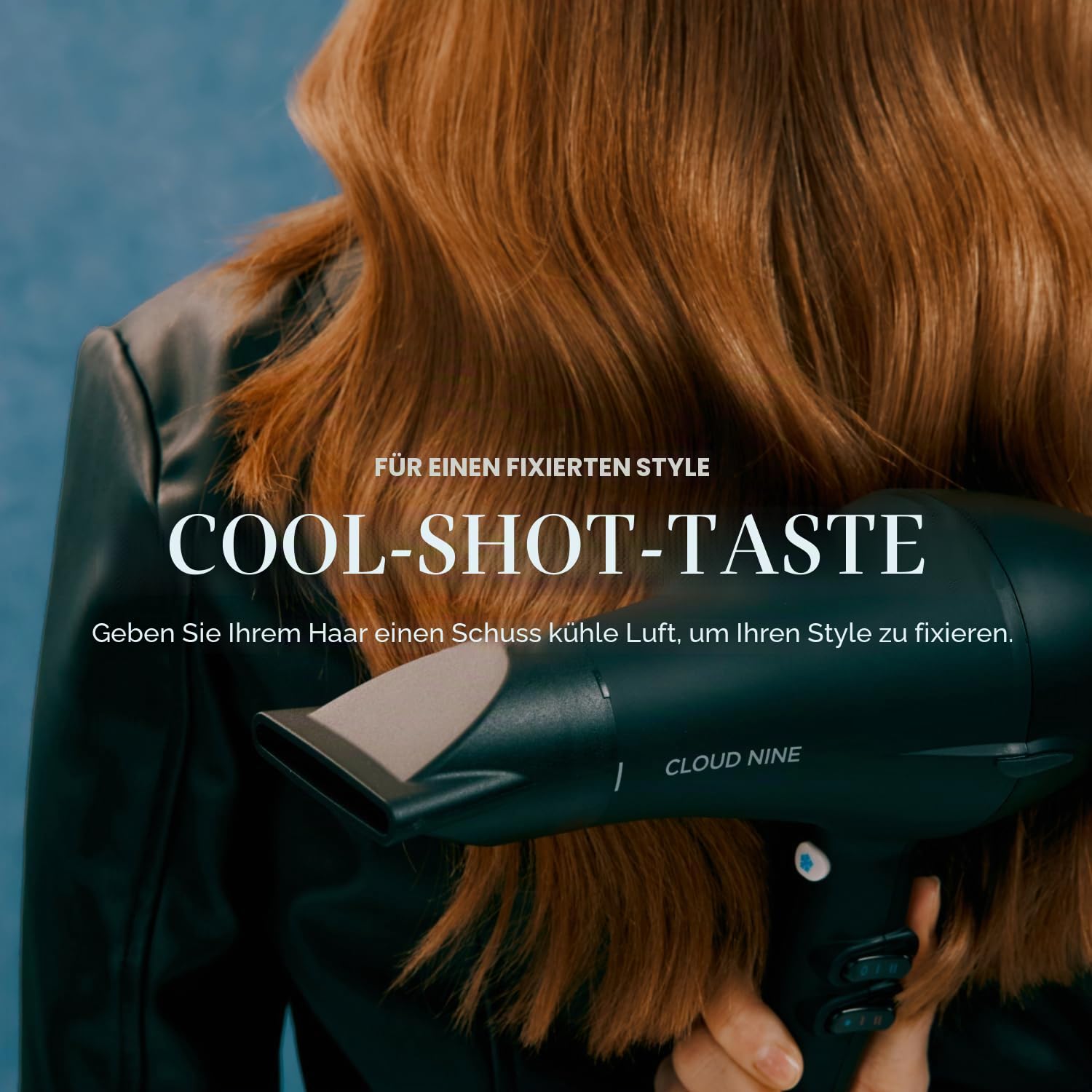 Cloud Nine Airshot Haartrockner, schneller 2000-W-Föhn, Anti-Frizz, Schwarz | Anti-Statik, 3 Temperatur-/Leistungsstufen, Cool-Shot, 2 Styling-Düsen, schnelles Trocknen, glattes Haar, alle Haartypen