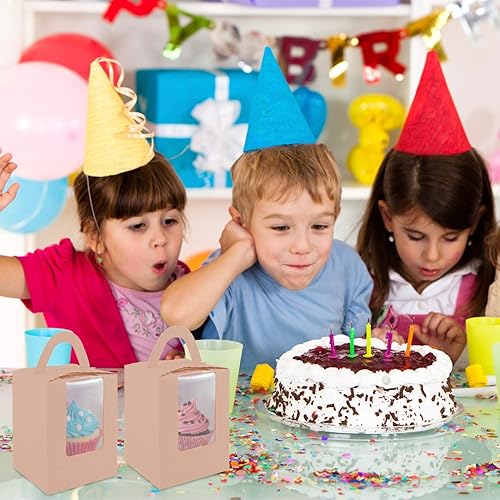 Vista 38 de Lainrrew Cajas para magdalenas, 30 cajas individuales para cupcakes, recipientes individuales para magdalenas, contenedores de pastelería con Verde