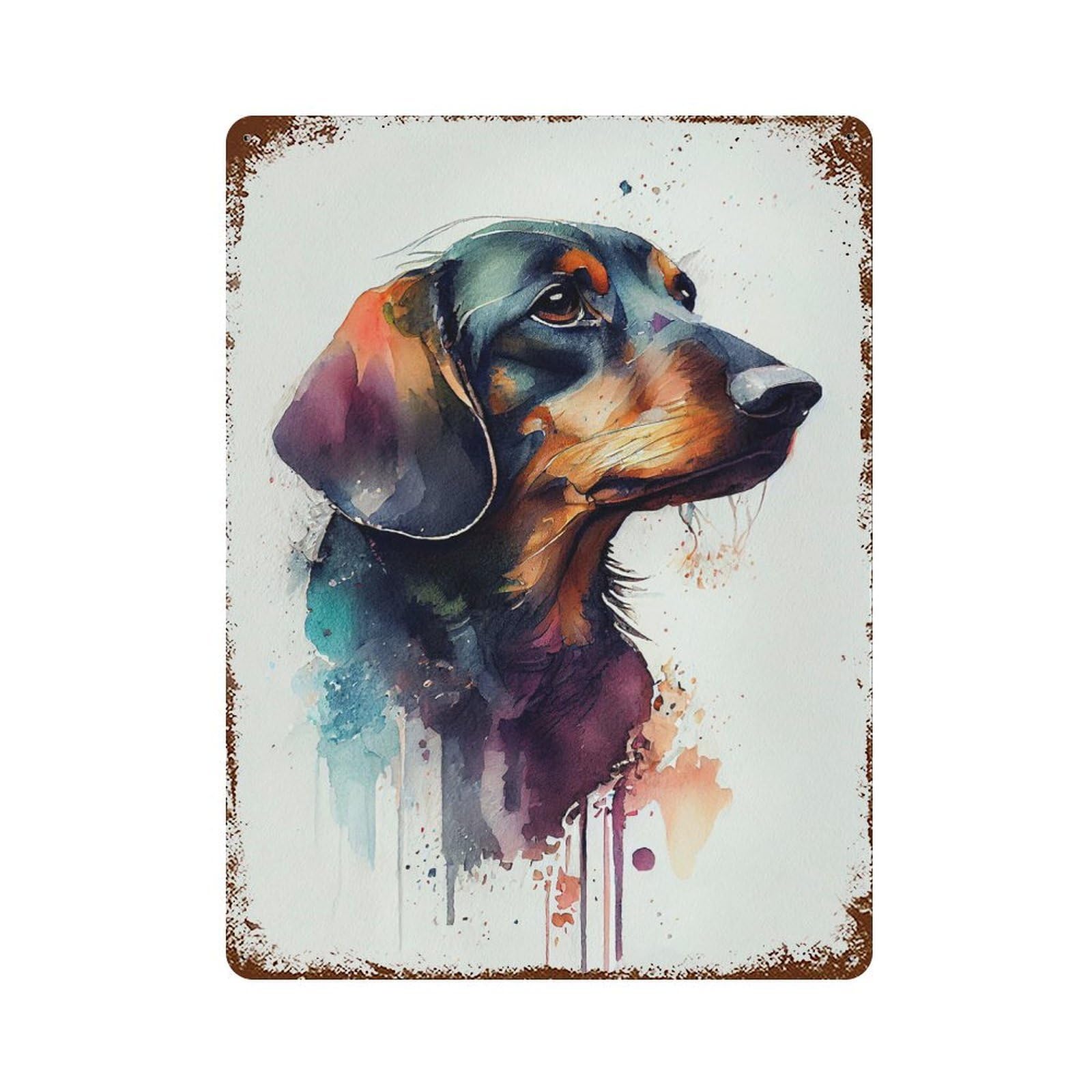 Dachshund Dogs Rusty Metal Tin Sign 15.7"x11.8", Farmhouse Wall Decor for Farmhouse, Kitchen And Entryway Decor