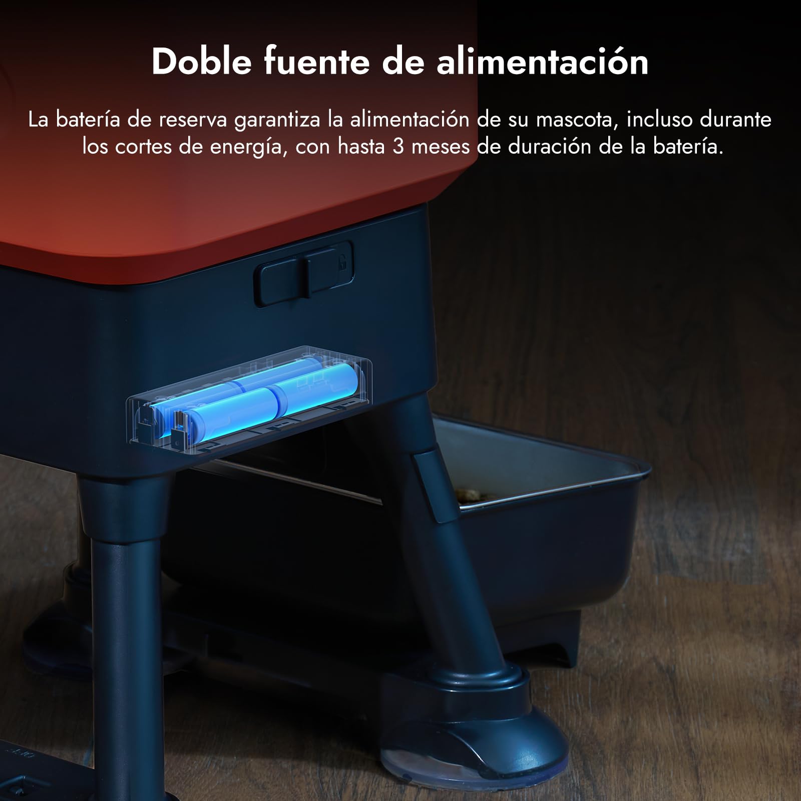 Molly&Cody Comedero Automático para Mascotas, 14 litros de Capacidad, Apto para Perros Grandes, Volumen de Alimentación Ajustable, Fácil Manejo, con Bol de Acero Inoxidable