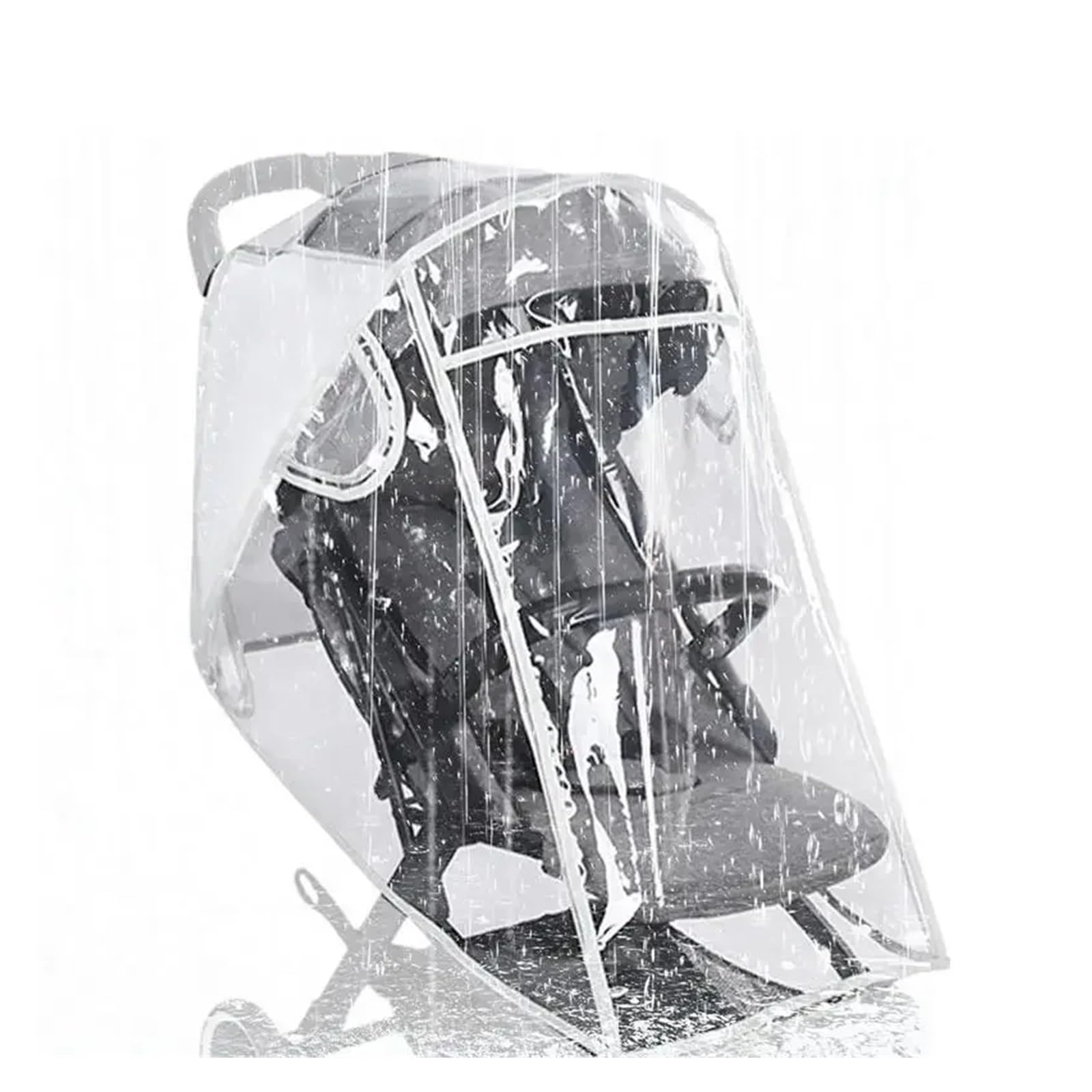 Regenschutz Kinderwagen Universal Kinderwagen Regen Abdeckung Kinder Auto Sitz Wind Staub Schild Transparent Wasserdicht Atmungsaktiv Trolley Regenmantel Zubehör(Half Open)