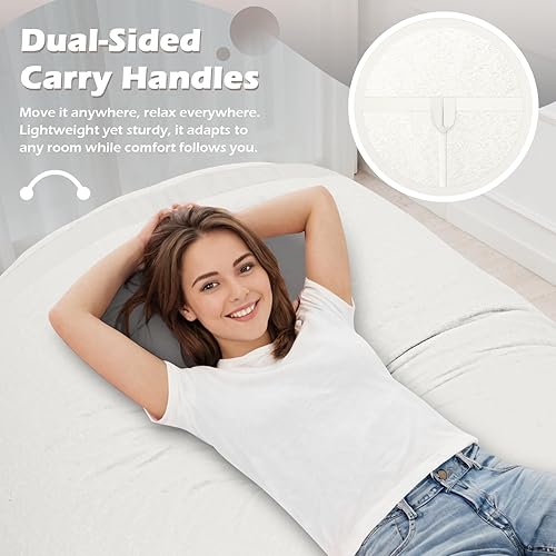 Miniatura 162 de HABUTWAY Puf gigante de 2 pies para adultos, con relleno de espuma viscoelástica, puf grande con funda de terciopelo holandés extraíble para sala de