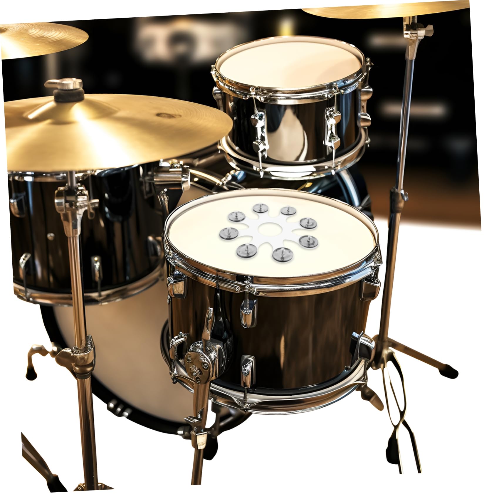 ibasenice 4piezas Cymbal Tambourine Hihat Accesorio De Percusión Placas De Campana Para Batería Para Músicos y Conciertos