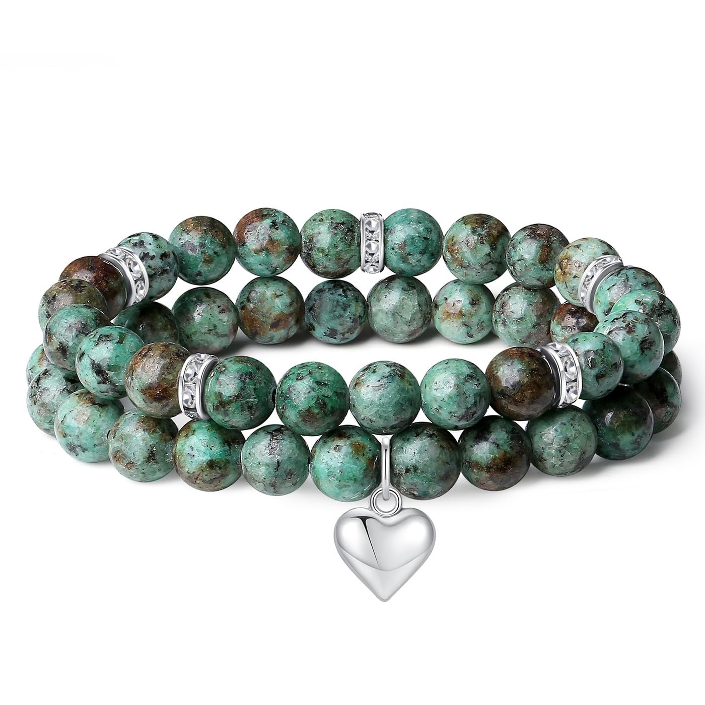 AWARDSEN Tigerauge Armband Edelstein Braun Herz Heilsteine A