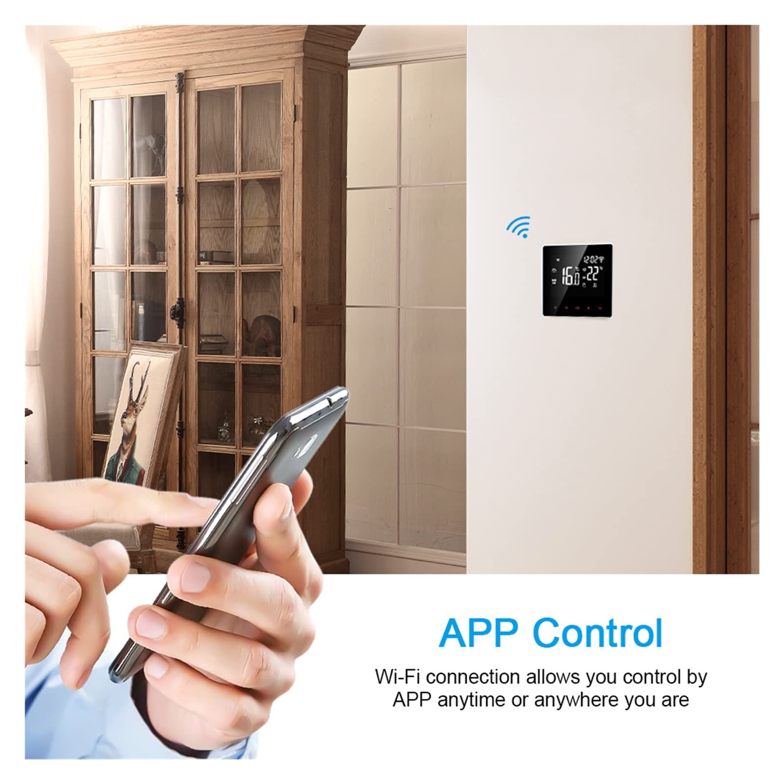 Cyfrowy higrometr termometr wewnętrzny Tuya WiFi Smart Thermostat, Elektryczna Ogrzewanie podłogowe Ogrzewanie Wody/Gaz Pilot Pilot Z wyświetlaczem LCD(NO WiFi 3A Heating)
