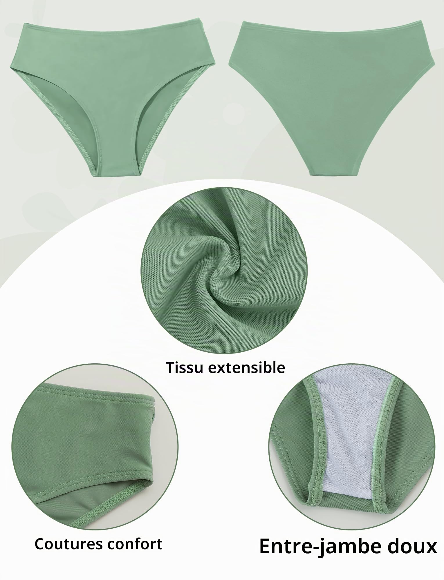 SEAUR Fille Ensemble Bikini Fleur Mode Maillot de Bain Fille 3 Pieces Vetement de Plage Confortable Natation 6-16 Ans