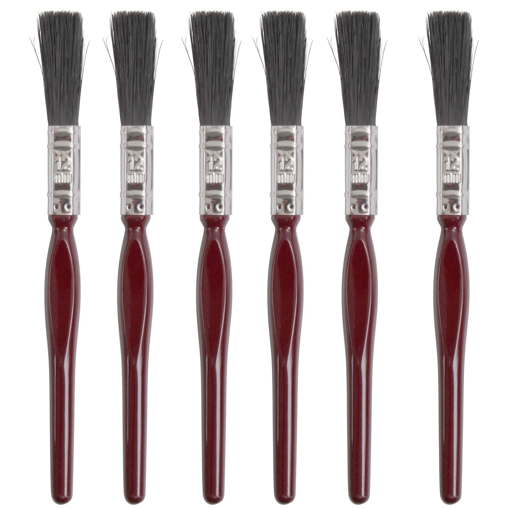 6 x Half Inch Paint Brushes 0.5" | 12mm Small Paint Brushes