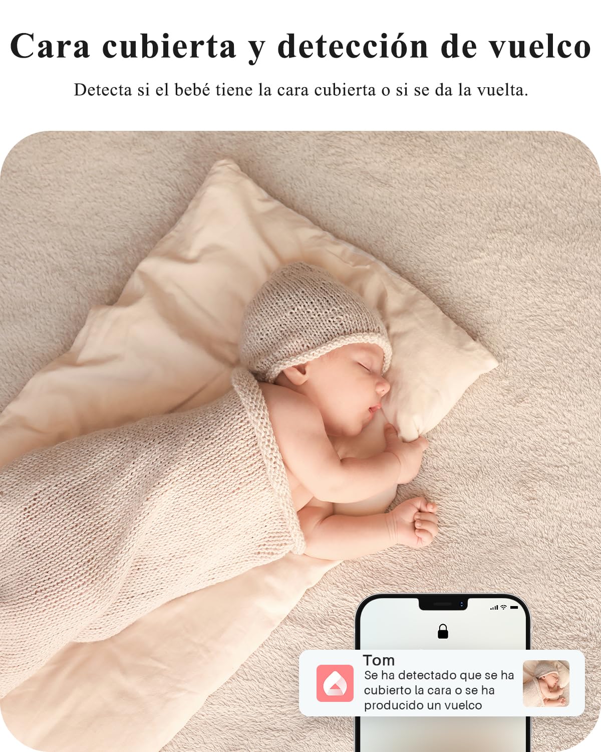 WUUK 4MP Vigilancia Bebe, Pantalla de 5,5", Cámara PTZ 360°, Cara Cubierta y Detección de Vuelco, Control por App, Batería de 3700mAh, Alertas de sonido/movimiento, Audio bidireccional, WiFi 2.4/5 Ghz