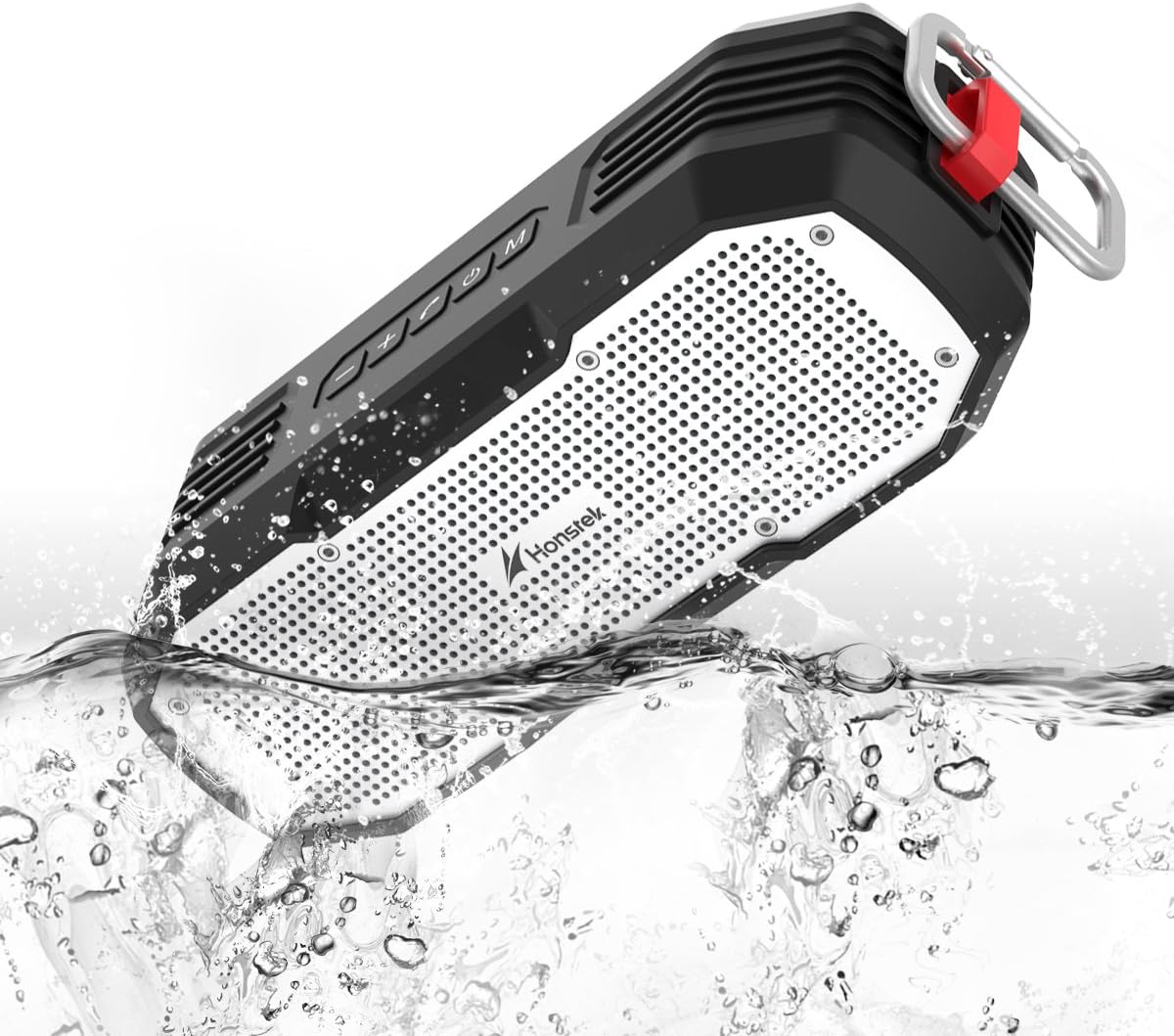 Bluetooth Speakers Waterproof IPX7, Honstek K9 Bluetooth V4.2 Portable Speakers with DSP Stereo Bass, 20W Dual Driver,16 Hours Playtime with 5200 mAh Battery for iPhone, Camping, Sports, Party, Shower, Gift