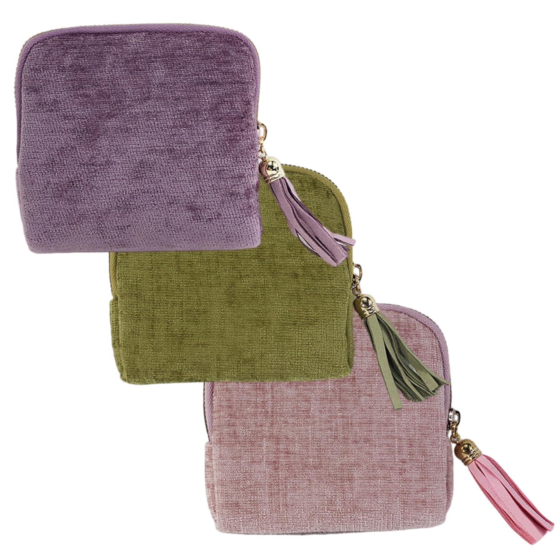 Étui à bijoux de voyage en velours souple avec rangements zippés