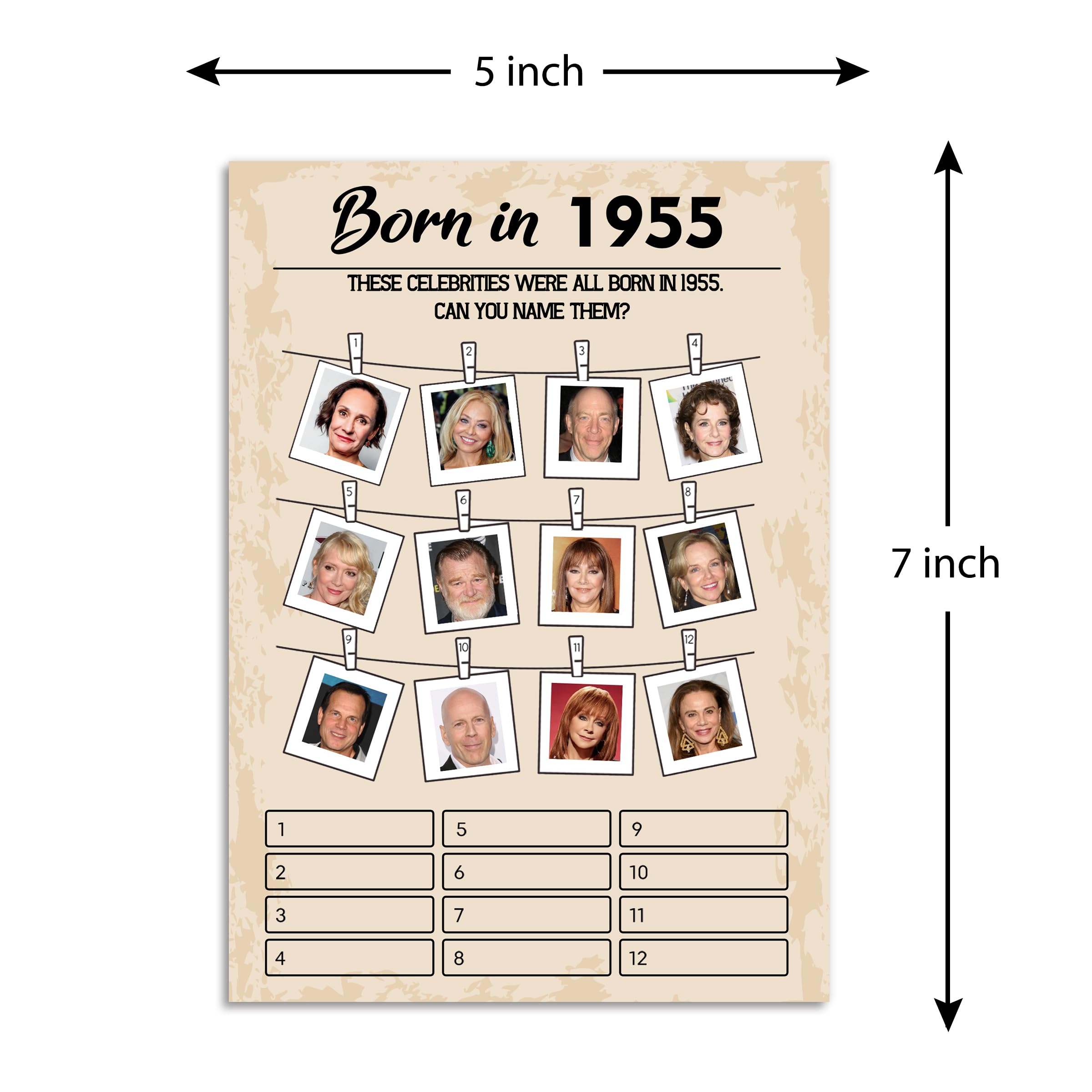 Partyspiele Zum 70. Geburtstag – 1954 Trivia, 30 Karten Inkl. Antworten