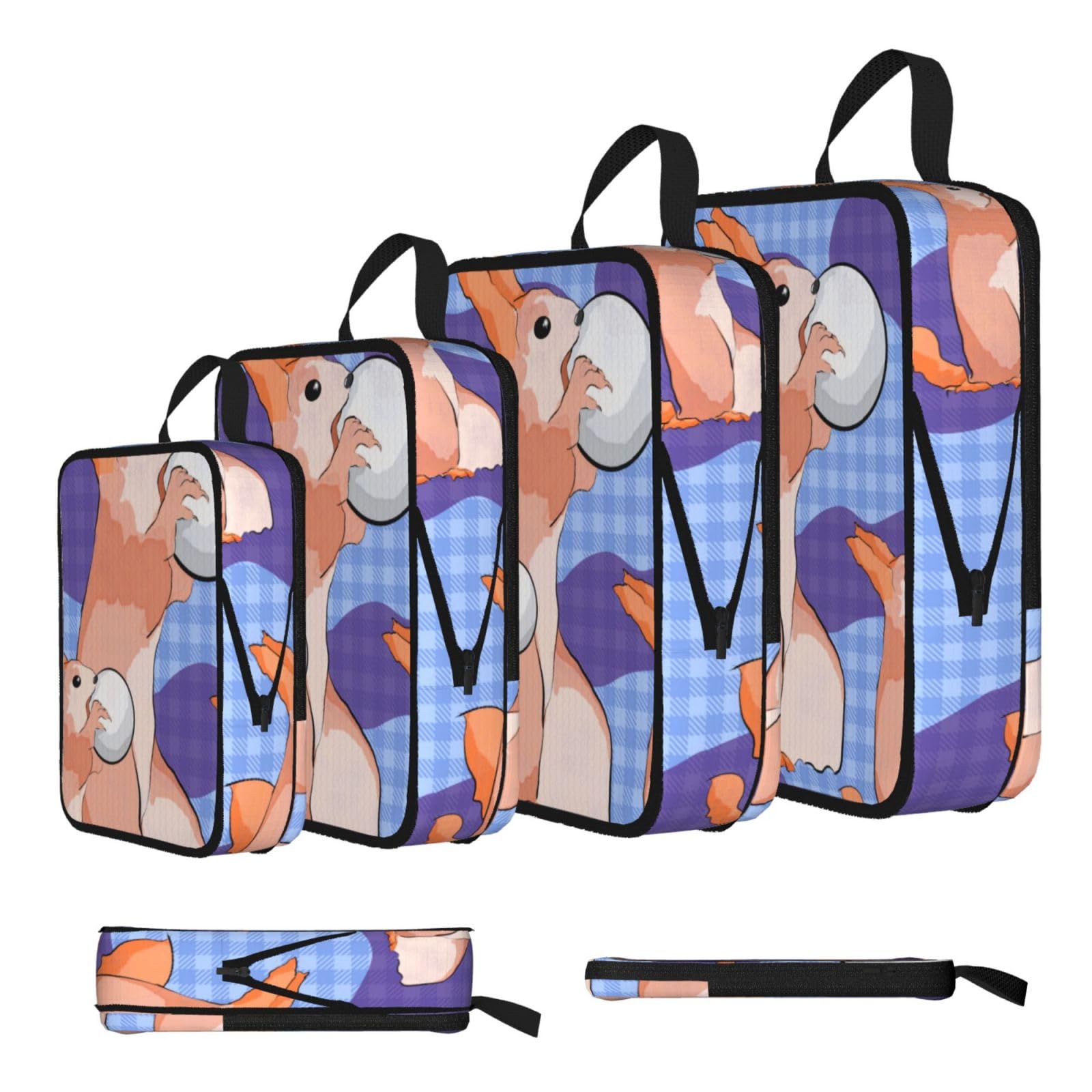 rabbit holding the ball Compression Packing Cubes 4 Piece Set