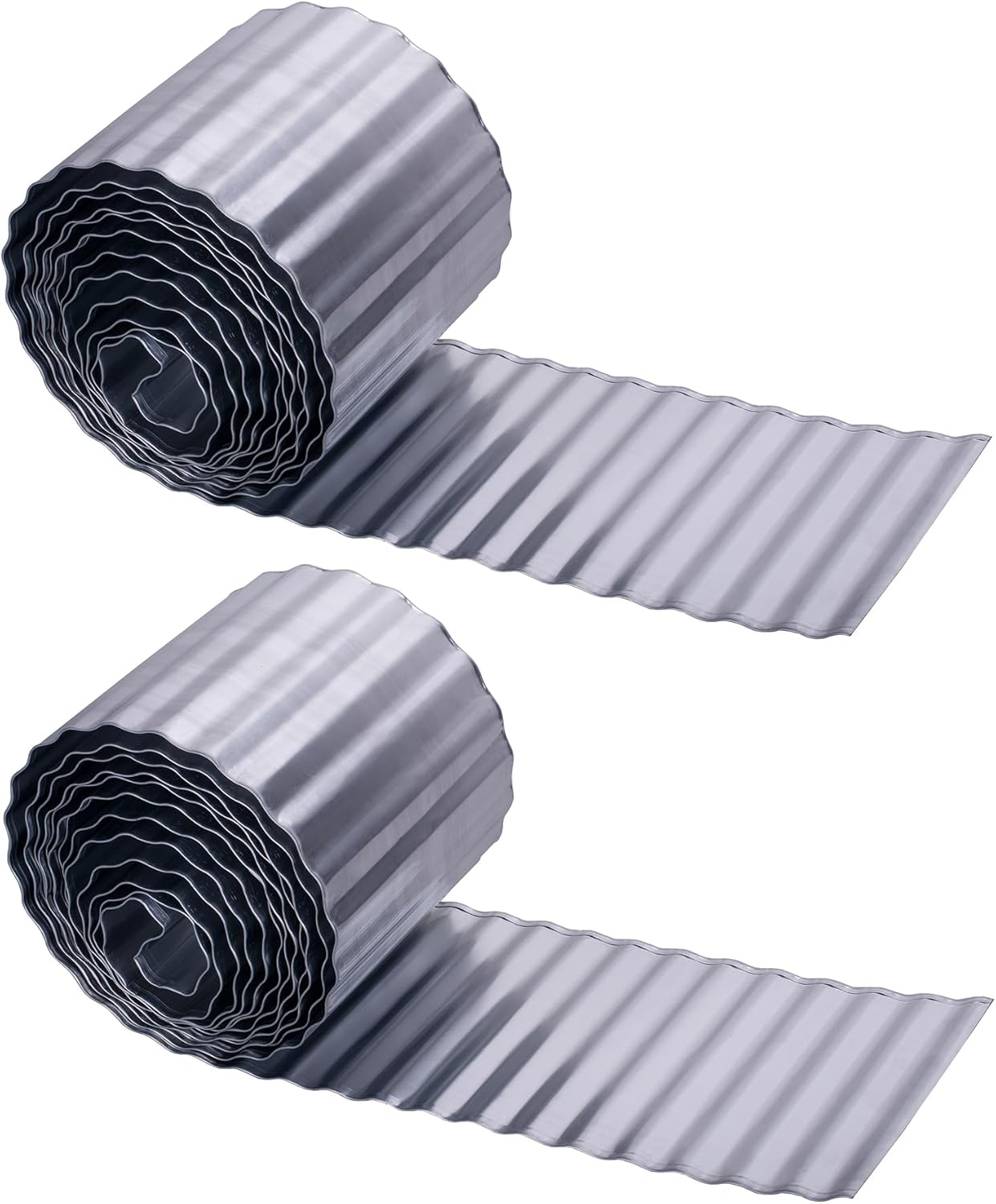 Metal Garden Edging，8inch*40FT Landscape Edging (40FT, 8 Inch Silvery)