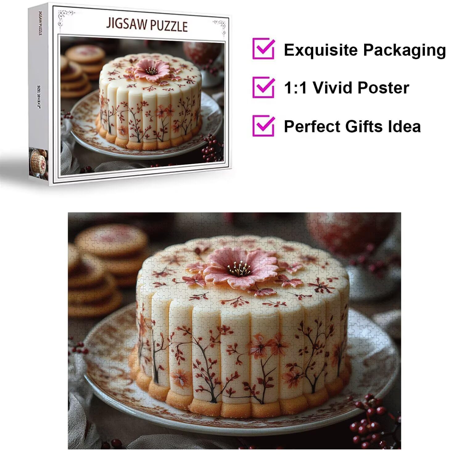 Puzzle 2000 Teile Gebäck Herausforderndes Klassische Puzzles, n-198 | Familienpuzzles, Entspannung Aktivitäten, Schwieriges Kunst Puzzle Blume, Impossible Herausforderndes, Geschenk für Frauen