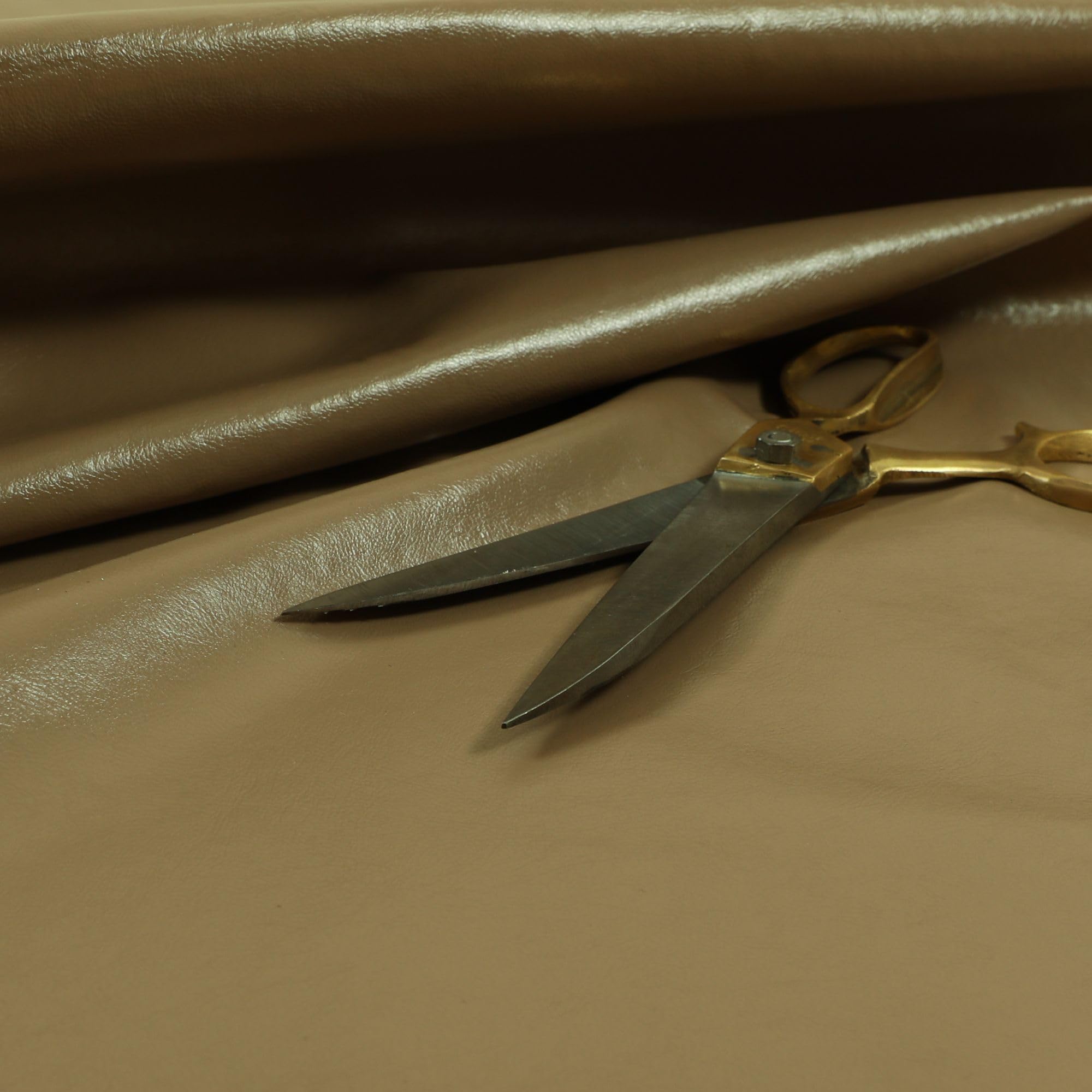 Redbrick Mill Fabrics Soft Sheen Vinyl Mocha Faux Leather Upholstery Fabric Perfect for Furnishing (10cm x 8cm Sample)
