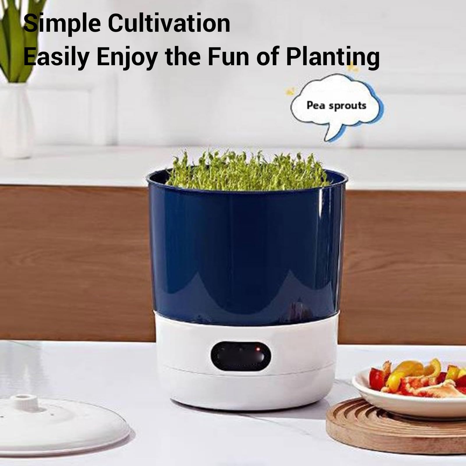 Qcwwy Máquina de Brotes de Frijol, de Pulverización Giratorio de 360 ​​grados Kits de Cultivo de Germinador de Semillas Diseño de Bloque de Luz Fabricante de Brotes Circulación (Normativa europea