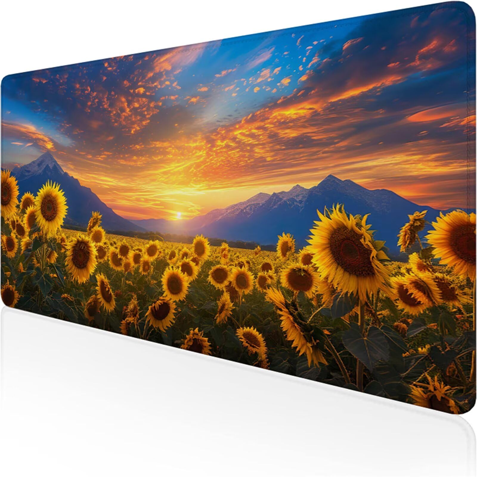 Żółta podkładka pod mysz dla graczy XXL 1400x600x3 pod ręką biurko słonecznik z antypoślizgową i wodoodporną gumową podstawą z myszy pad, gładka powierzchnia poprawia dokładność i szybkość D1-307