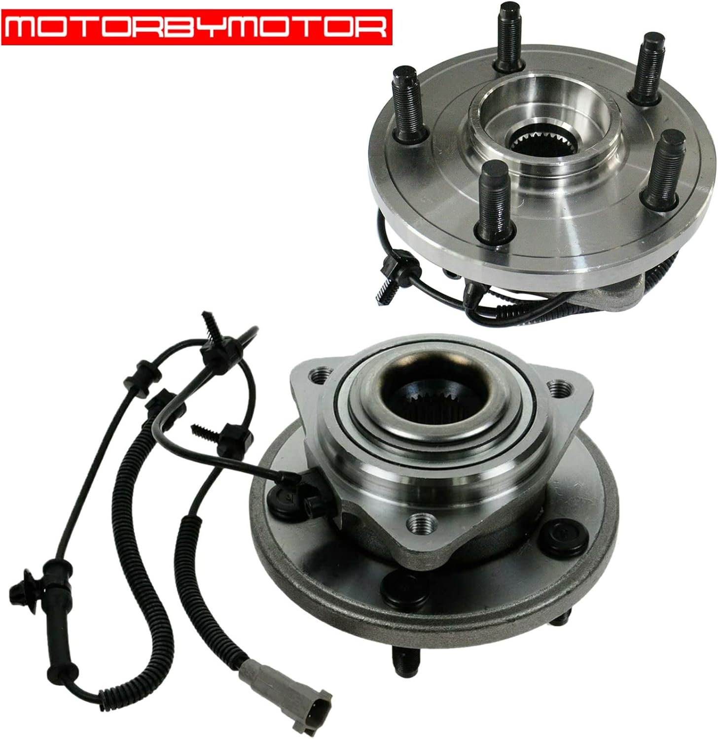MotorbyMotor 513234 Front Wheel Bearing and Hub Assembly Fits for 2005-2010 Jeep Grand Cherokee, 2006-2010 Jeep Commander Wheel Hub Bearing Assembly 5 Lugs w/ABS-2pc Set