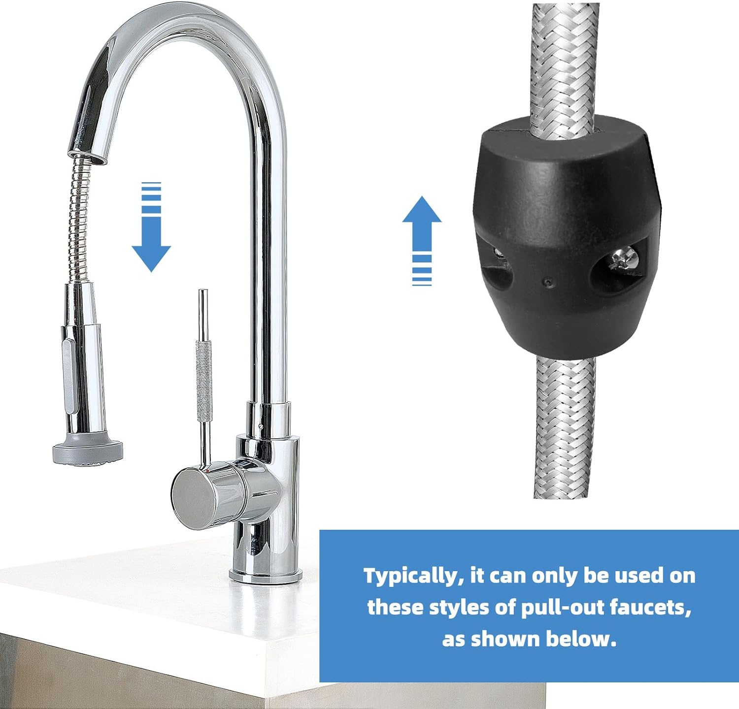 3 Pcs Kitchen Pull Down Faucet Hose Weight Ball 5.29oz/8.82oz/11.64oz Sink Basin Pull Out Sprayer Heavy Gravity Replacement Parts for Universal Bathroom Basin Sink Stainless Steel/Braided Hose