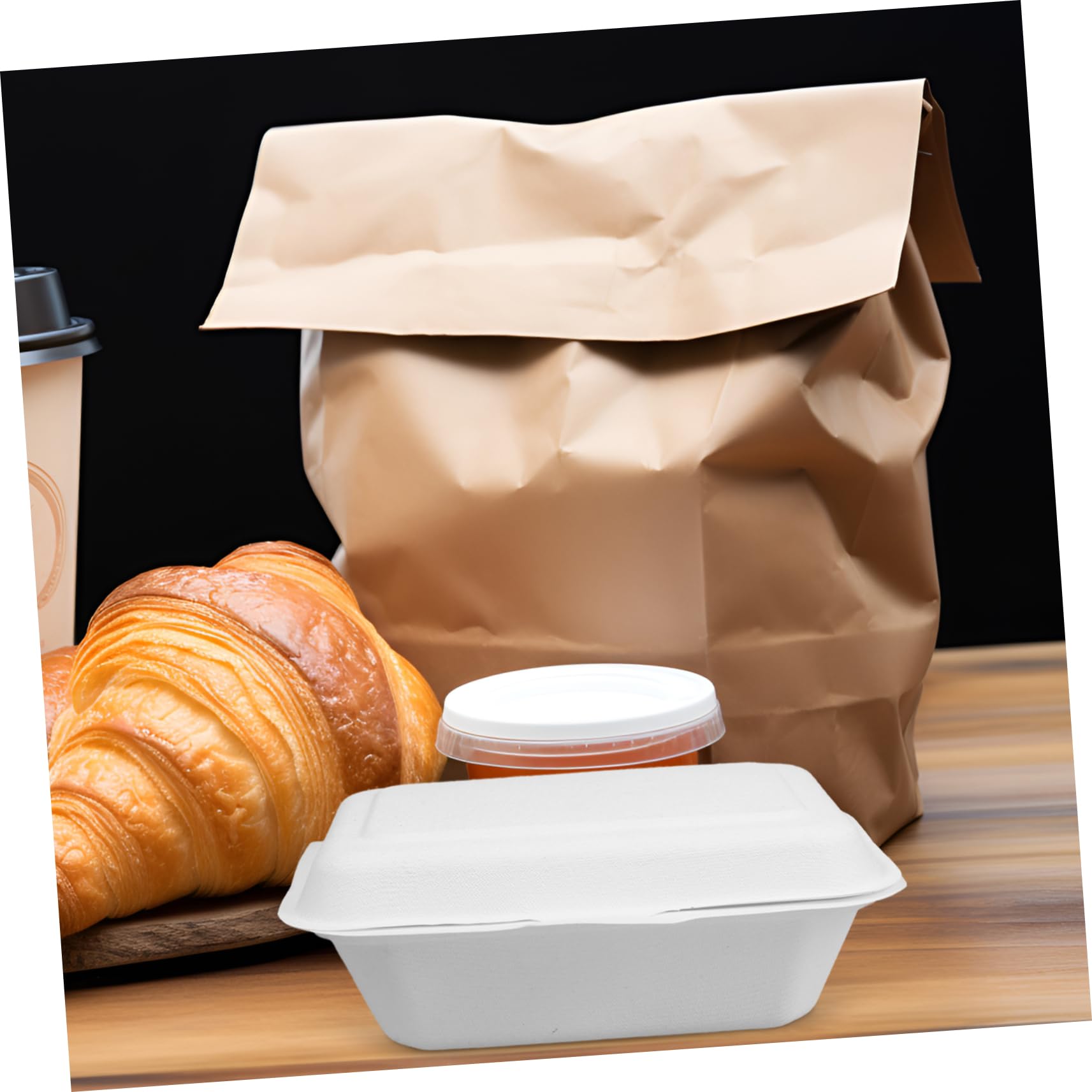 Scatole Confezione Chiusura Ermetica Contenitore Biodegradabili in Carta Multiuso 600ml 50 Pezzi per Take Away