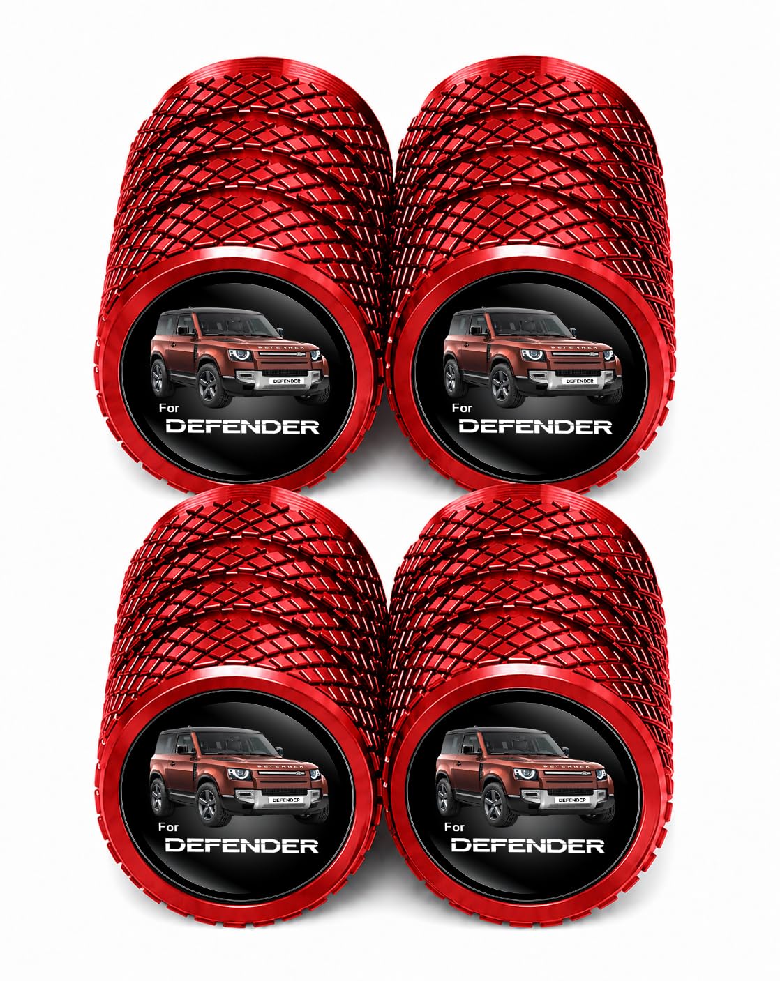 Red Metal Car Tyre Valve Caps -Compatible for Range Rover, for Defender | Red Finish | Metal Build | Logo Design | Dust Protection | Easy Installation | Set of 4-image-41