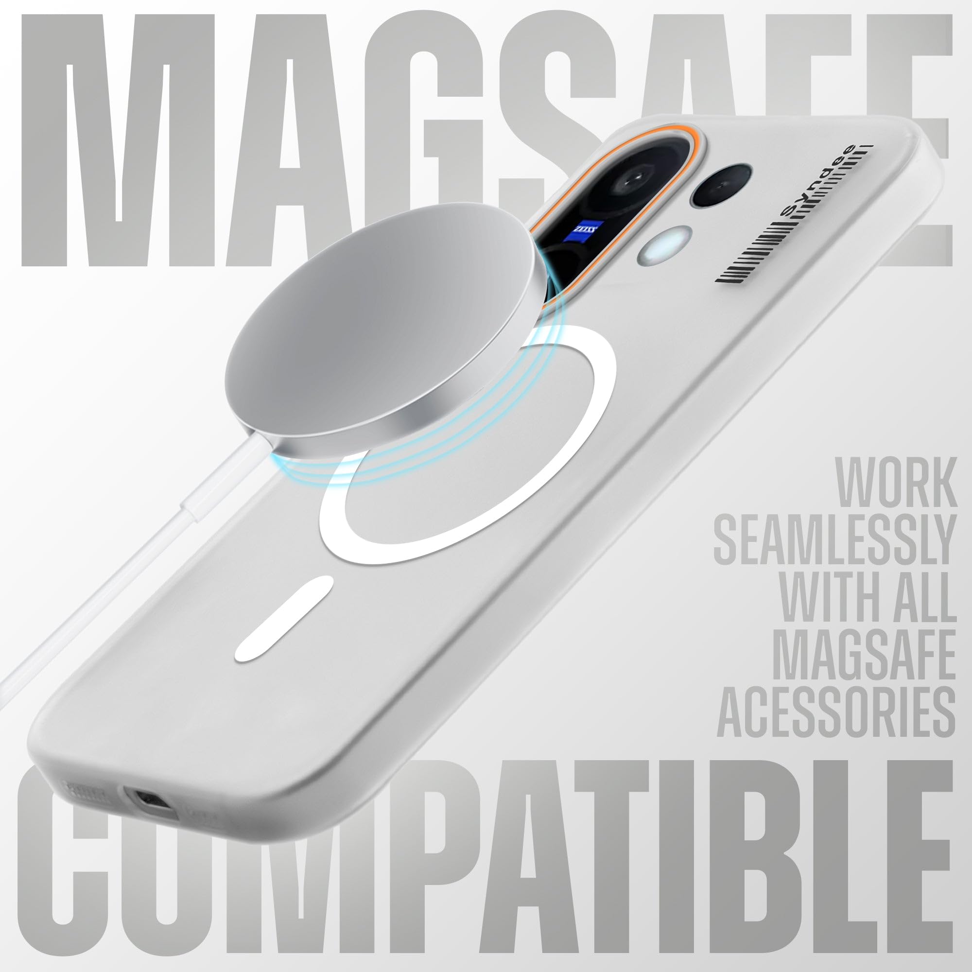 DL3 Mobilak Case Back Cover for Honor 200 Pro 5G, Sleek Frosted Translucent Back Only Compatible with Wireless Magnetic Accessories | Anti-Scratch Shockproof Phone Case (Clear)