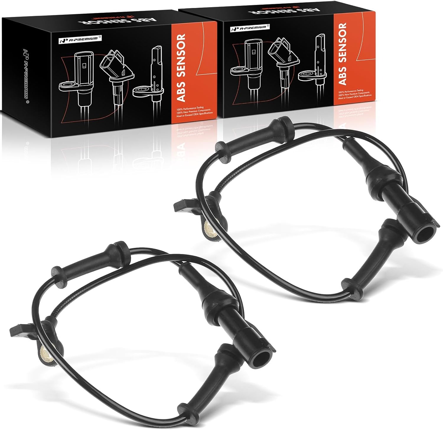 A-Premium ABS Wheel Speed Sensor Compatible with Ford Models - Focus 2008 2009 2010 2011 - Front Driver and Passenger Side, (2-PC Set), Replace# 8S4Z2C204A